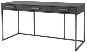 Casa Padrino Luxus Schreibtisch mit 3 Schubladen Anthrazitgrau / Bronzefarben 150 x 60 x H. 75 cm - Brotisch - Computertisch - Luxus Bro Mbel