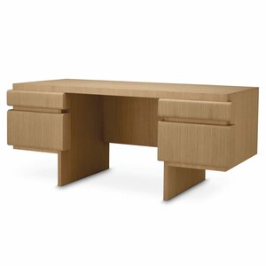 Casa Padrino Luxus Schreibtisch mit 4 Schubladen Naturfarben 180,5 cm - B�ro M�bel