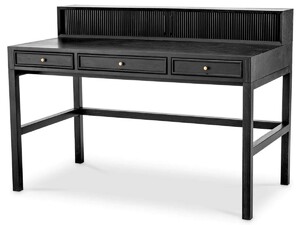 Casa Padrino Luxus Schreibtisch Schwarzgrau / Messing 130 cm