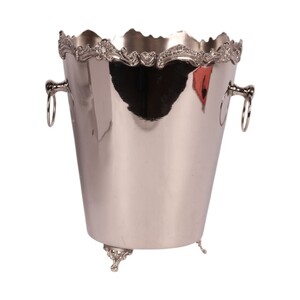 Casa Padrino Luxus Sektk�hler Silber  26 x H. 28 cm - Weink�hler mit Barock Zierrand