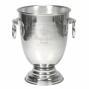 Casa Padrino Luxus Sektk�hler Silber 29 x 24 x H. 33 cm - Weink�hler auf Fu� mit Gravur