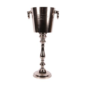 Casa Padrino Luxus Sektk�hler auf S�ulenfu� Silber  32 x H. 66 cm - Champagnerk�hler
