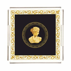 Casa Padrino Luxus Serviertablett Barock Frauenb�ste Schwarz 40 cm - Gastronomie Accessoires