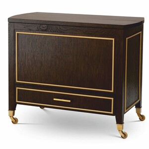 Casa Padrino Luxus Servierwagen Dunkelbraun / Messing 90,5 cm - Hotel Trolley