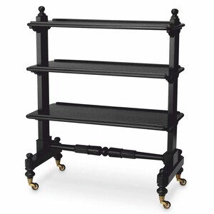 Casa Padrino Luxus Servierwagen Schwarz / Antik Messing 107,5 cm - Hotel Accessoires