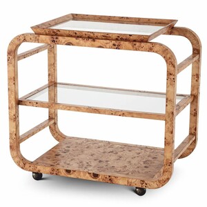Casa Padrino Luxus Servierwagen Hellbraun 80 x 48 x H. 75 cm - Gastronomie Accessoires - Hotel Accessoires - Luxus Accessoires
