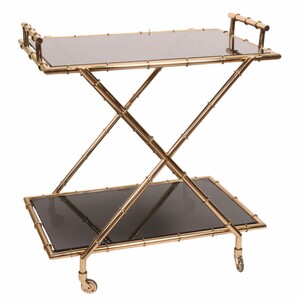 Casa Padrino Luxus Servierwagen Gold / Schwarz 82 x H. 88 cm - Restaurant & Hotel Accessoires
