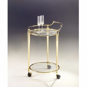 Casa Padrino Luxus Servierwagen Messing Gl�nzend 52 x 48 x H. 74 cm - Made in Italy