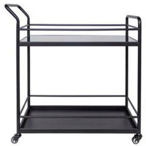 Casa Padrino Luxus Servierwagen Schwarz 71 x 40 x H. 85 cm - Metall Trolley - Hotel & Restaurant Accessoires