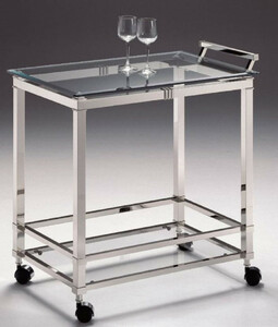 Casa Padrino Luxus Servierwagen Silber 74 x 49 x H. 78 cm - Hotel Restaurant Gastronomie Trolley - Luxus Accessoires