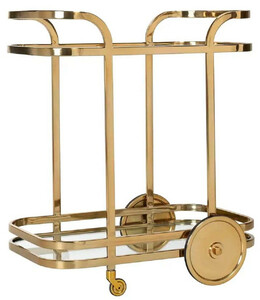 Casa Padrino Luxus Servierwagen Gold 74 x 49 x H. 78 cm - Hotel Restaurant Gastronomie Trolley - Luxus Hotel & Restaurant Accessoires