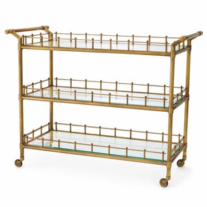 Casa Padrino Luxus Servierwagen Vintage Messing 122,5 cm - Gastronomie Accessoires