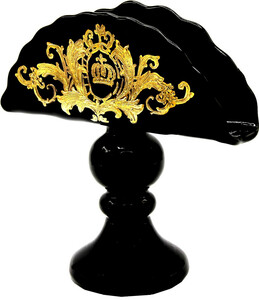 Pomp��s by Casa Padrino Luxus Serviettenhalter mit 24 Karat Vergoldung Schwarz / Gold 19,5 x 9 x H. 19 cm - Pomp��ser Serviettenhalter designed by Harald Gl��ckler