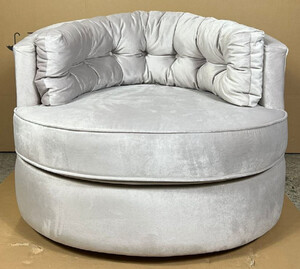 Casa Padrino Luxus Drehsessel Silber 90 x 86 x H. 72 cm - Wohnzimmer Sessel mit edlem Samtstoff - Wohnzimmer Mbel - Luxus Mbel
