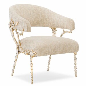 Casa Padrino Luxus Sessel Wei� / Gold H. 83 cm - Wohnzimmer & Hotel M�bel