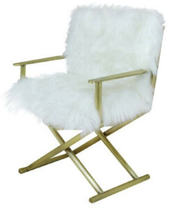 Casa Padrino Luxus Sessel Wei� / Gold 64 x 65 x H. 85 cm - Wohnzimmer Sessel - Hotel Sessel - Wohnzimmer M�bel - Hotel M�bel - Luxus M�bel - Luxus Einrichtung