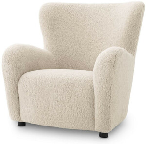 Casa Padrino Luxus Sessel Cremefarben / Schwarz 92 x 80 x H. 97 cm - Wohnzimmer Sessel - Luxus Wohnzimmer Mbel