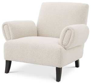 Casa Padrino Luxus Sessel Cremefarben / Schwarz 95 x 90 x H. 80 cm - Wohnzimmer Sessel - Luxus Wohnzimmer M�bel