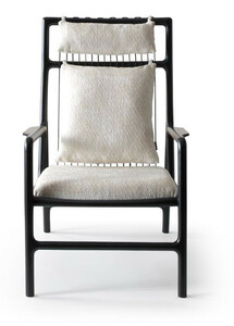 Casa Padrino Luxus Sessel Cremewei� / Matt Schwarz 69 x 92 x H. 107 cm - Wohnzimmer Sessel - Hotel Sessel - Wohnzimmer M�bel - Hotel M�bel - Luxus M�bel - Luxus Einrichtung