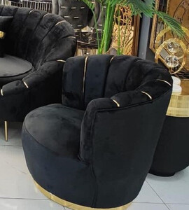 Casa Padrino Luxus Sessel Schwarz / Gold 75 x 70 x H. 80 cm - Wohnzimmer Sessel - Hotel Sessel - Wohnzimmer M�bel - Hotel M�bel - Luxus M�bel - Wohnzimmer Einrichtung - Luxus Einrichtung