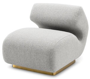 Casa Padrino Luxus Designer Sessel Grau / Messing 71 x 99 x H. 75 cm - Wohnzimmer Sessel - Hotel Sessel - Wohnzimmer Mbel - Hotel Mbel - Luxus Mbel - Luxus Einrichtung