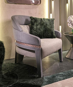 Casa Padrino Luxus Sessel Grau / Blau 74 x 73 x H. 83,5 cm - Wohnzimmer Sessel - Hotel Sessel - Wohnzimmer M�bel - Hotel M�bel - Luxus M�bel - Luxus Einrichtung