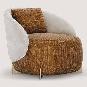 Casa Padrino Luxus Sessel Braun / Grau / Messing - Wohnzimmer & Hotel M�bel