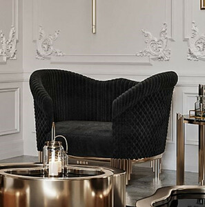 Casa Padrino Luxus Sessel Schwarz / Gold 120 x 88 x H. 88 cm - Moderner Wohnzimmer Sessel - Wohnzimmer & Hotel M�bel - Luxus Kollektion