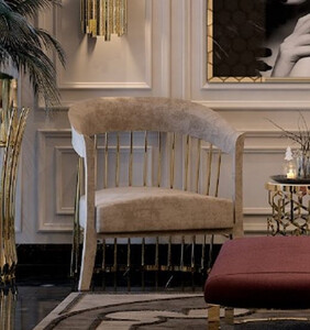 Casa Padrino Luxus Sessel Grau / Gold 75 x 75 x H. 81 cm - Wohnzimmer Sessel - Hotel Sessel - Wohnzimmer M�bel - Hotel M�bel - Luxus M�bel