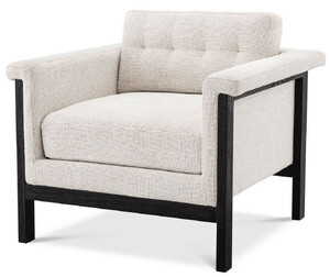 Casa Padrino Luxus Sessel Wei / Schwarz 79,5 x 80,5 x H. 72,5 cm - Wohnzimmer Sessel - Hotel Sessel - Luxus Mbel