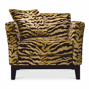 Casa Padrino Luxus Sessel mit Tiger Muster Gelb / Braun / Schwarz - Wohzimmer & Hotel M�bel