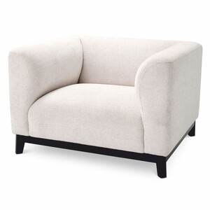 Casa Padrino Luxus Sessel Cremewei� / Schwarz 105 cm - Hotel & Wohnzimmer M�bel