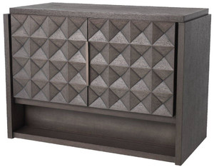 Casa Padrino Luxus Sideboard Mokkafarben / Bronze 115 x 56 x H. 83 cm - Massivholz Schrank mit 2 T�ren und 3D Effekt in den Fronten - Luxus M�bel