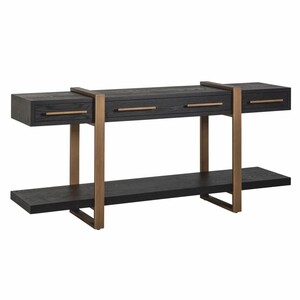 Casa Padrino Luxus Sideboard Schwarz / Antik Messing 180 cm - Luxus M�bel