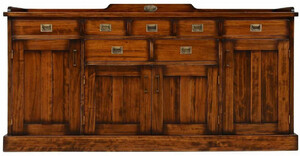 Casa Padrino Luxus Vintage Stil Sideboard mit 4 Tren und 7 Schubladen Braun 183,5 x 46 x H. 86 cm - Massivholz Schrank - Vintage Stil Mbel - Luxus Mbel - Massivholz Mbel
