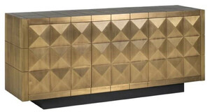 Casa Padrino Luxus Sideboard Gold / Schwarz 180 x 45 x H. 77 cm - Massivholz Schrank mit 3 Tren - Wohnzimmer Mbel - Esszimmer Mbel - Luxus Mbel - Luxus Einrichtung