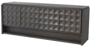 Casa Padrino Luxus Sideboard Mokkafarben / Bronze 219 x 56 x H. 83 cm - Massivholz Schrank mit 4 T�ren und 3D Effekt in den Fronten - Luxus M�bel