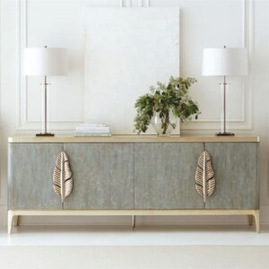 Casa Padrino Luxus Sideboard Graublau / Gold 229 cm - Luxus Hotel M�bel