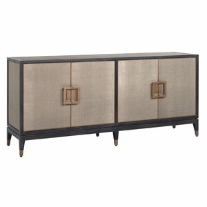 Casa Padrino Luxus Sideboard Schwarz / Grau / Messing 193 cm - Luxus M�bel