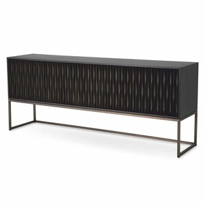 Casa Padrino Luxus Sideboard Schwarzgrau / Bronze 200 cm - Luxus M�bel