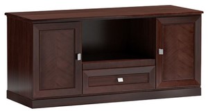 Casa Padrino Luxus Sideboard mit 2 T�ren und Schublade Dunkelbraun / Silber 165 x 60 x H. 76 cm - Wohnzimmerm�bel