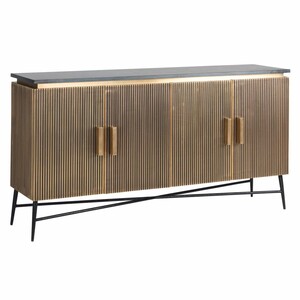 Casa Padrino Luxus Sideboard mit 4 T�ren und Marmorplatte Gold / Schwarz 160 cm - Luxus M�bel - Luxus Interior