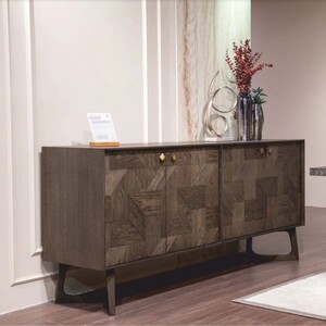 Casa Padrino Luxus Sideboard mit 4 T�ren Braun / Messing 210 cm - Luxus M�bel