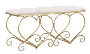 Casa Padrino Luxus Sitzbank Creme / Gold 105 cm - Wohnzimmer & Schlafzimmer M�bel
