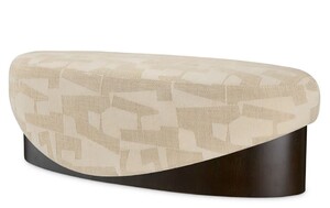 Casa Padrino Luxus Sitzbank Sandfarben / Schwarz 140 cm - Hotel Mbel