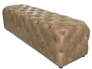 Casa Padrino Luxus Chesterfield Echtleder Sitzbank Braun 158 x 47 x H. 45 cm - Chesterfield M�bel