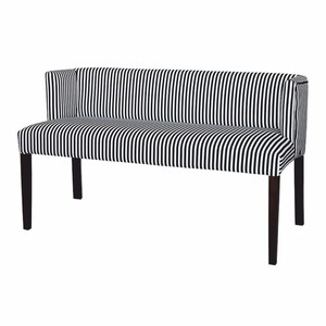 Casa Padrino Sitzbank mit Streifen Wei / Schwarz 125 cm - Esszimmer Mbel