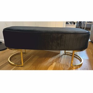 Casa Padrino Luxus Sitzbank Schwarz / Gold 120 cm - Luxus Mbel