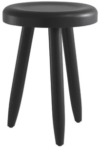 Casa Padrino Luxus Sitzhocker Schwarz  31 x H. 45 cm - Massivholz Hocker - Runder Mindi Holz Sitzhocker - Luxus M�bel