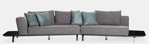 Casa Padrino Luxus Sofa Grau / Schwarz 357 x 120 x H. 65 cm - Gebogenes Wohnzimmer Sofa - Hotel Sofa - Wohnzimmer M�bel - Hotel M�bel - Luxus M�bel - Luxus Einrichtung